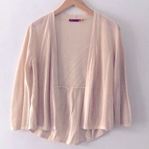 OPEN FRONT LIGHTWEIGHT CARDIGAN OATMEAL/CREAM COLOUR